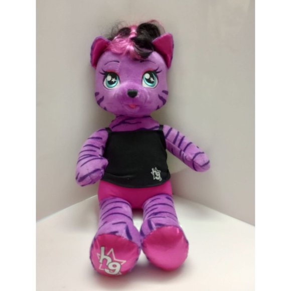 Build a Bear Honey Girls TEEGAN PURPLE TIGER CAT 20" Plush Toy with Tank Top - Picture 1 of 1